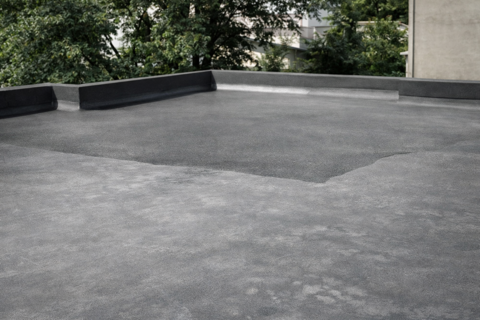 White-coated rooftop terrace after waterproofing